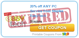 20% off ANY PC Service from Staples EasyTech