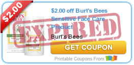 $2.00 off Burt's Bees Sensitive Face Care Product