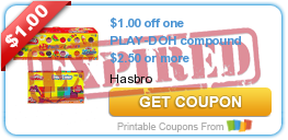 $1.00 off one PLAY-DOH compound $2.50 or more coupon