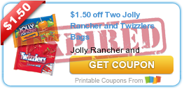 $1.50 off Two Jolly Rancher and Twizzlers Bags