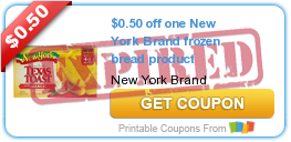 $0.50 off one New York Brand frozen bread product