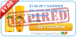 $1.00 off 1 GARNIER FRUCTIS SHAMPOO or Conditioner