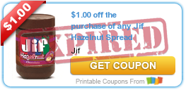 $1.00 off the purchase of any Jif Hazelnut Spread coupon