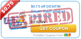 $0.75 off DESITIN Diaper Rash product except 1 oz