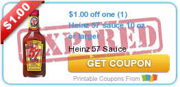 $1.00 off one (1) Heinz 57 sauce 10 oz. or larger