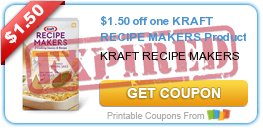 $1.50 off one KRAFT RECIPE MAKERS Product