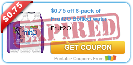 $0.75 off 6-pack of Fruit2O Bottled water