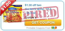 $1.00 off two Gorton's items, 18.2 - 24.5 oz