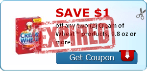 Save $1.00 off any two (2) Cream of Wheat™ products, 9.8 oz or more.