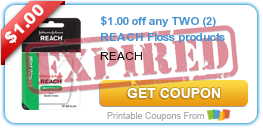 $1.00 off any TWO (2) REACH Floss products