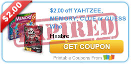$2.00 off YAHTZEE, MEMORY, CLUE or GUESS Who