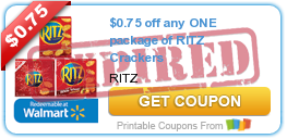 $0.75 off any ONE package of RITZ Crackers