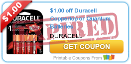 $1.00 off Duracell Coppertop or Quantum Batteries