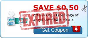 SAVE $0.50 off any ONE (1) package of Angel Soft® facial tissue.