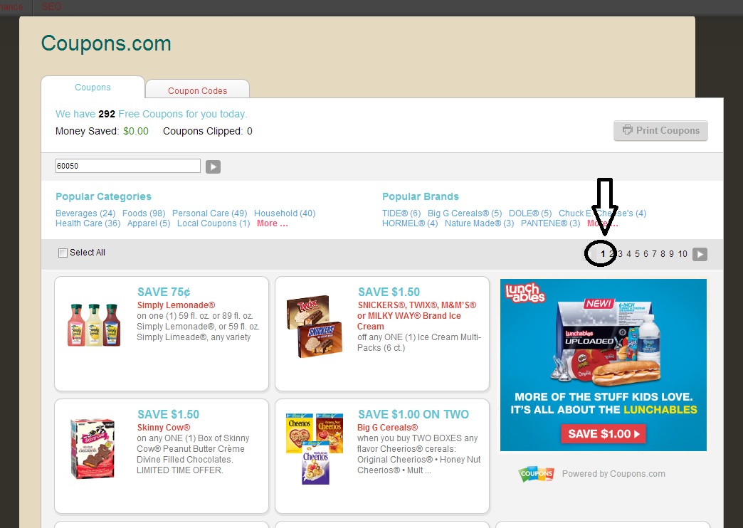 coupons.com shortcut