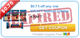 $0.75 off any one KRAFT Natural Cheese