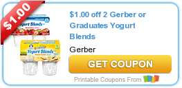 $1.00 off 2 Gerber or Graduates Yogurt Blends