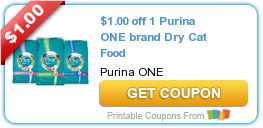 $1.00 off 1 Purina ONE brand Dry Cat Food