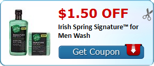 $1.50 off Irish Spring Signature™ for Men Wash