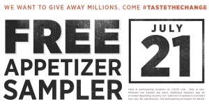 applebees_free_appetizer_sampler
